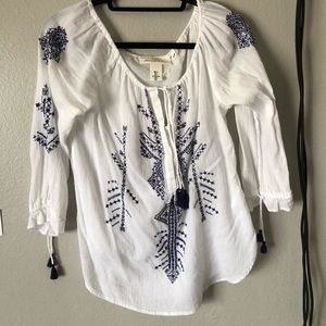 White embroidered top